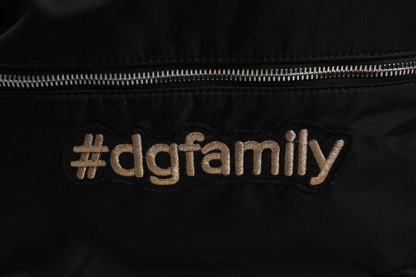 Dolce & Gabbana Schwarzes Nylon #DGFAMILY verschönert Rucksack VULCANO Tasche