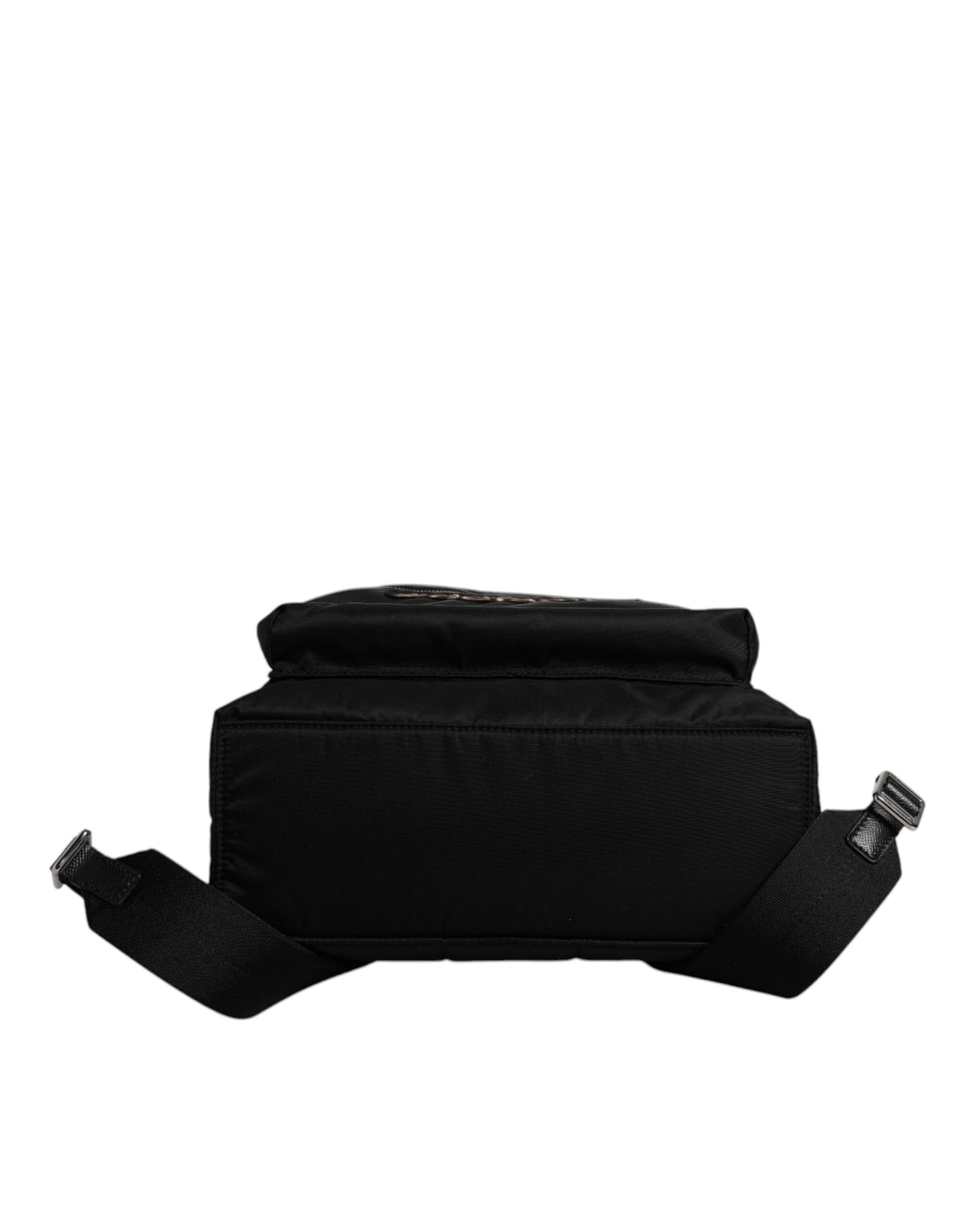 Dolce & Gabbana Schwarzes Nylon #DGFAMILY verschönert Rucksack VULCANO Tasche