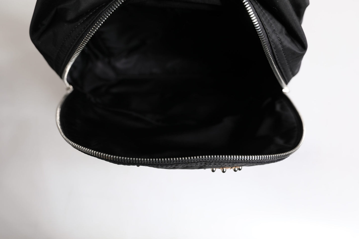 Dolce & Gabbana Schwarzes Nylon #DGFAMILY verschönert Rucksack VULCANO Tasche