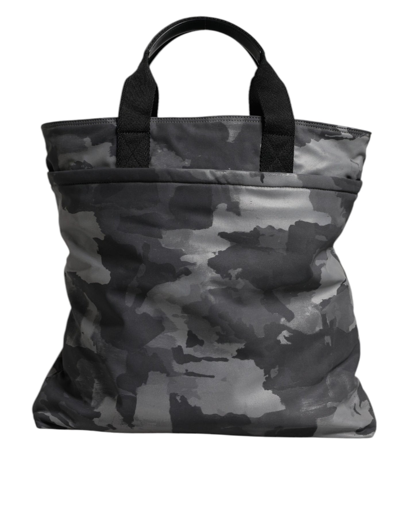 Dolce & Gabbana Schwarzer Camouflage-Schulterriemen Logo-Plakette Tasche