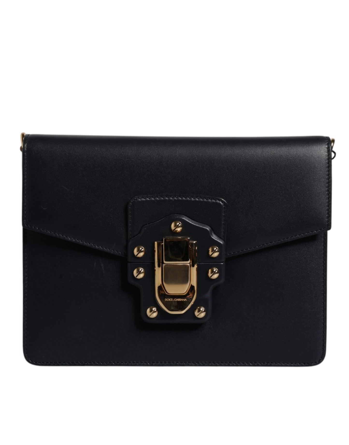 Dolce & Gabbana Schwarze Schulterriemen-Tasche aus Kalbsleder
