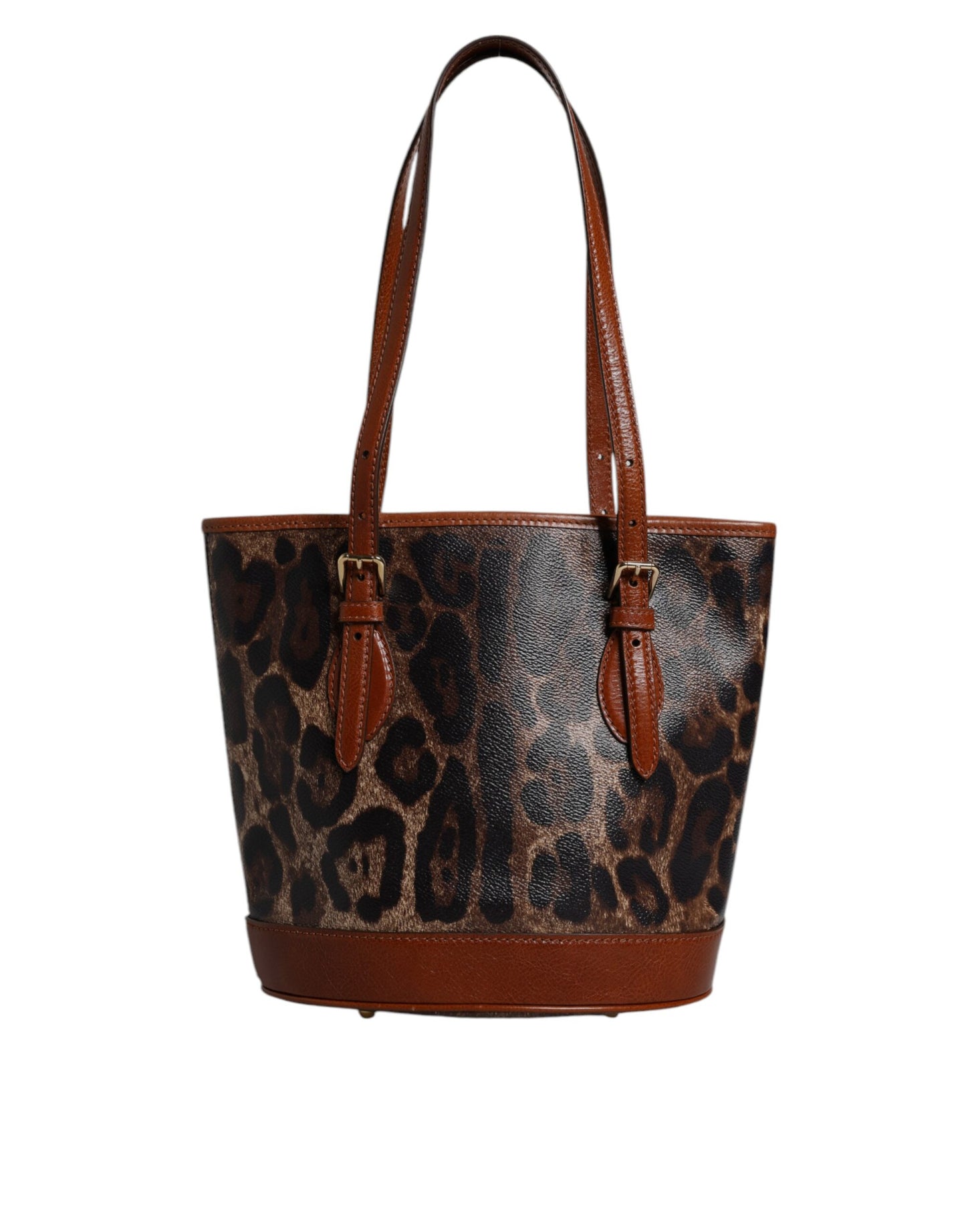 Dolce & Gabbana Braune Leopardenleder-Schulterriemen-Tasche