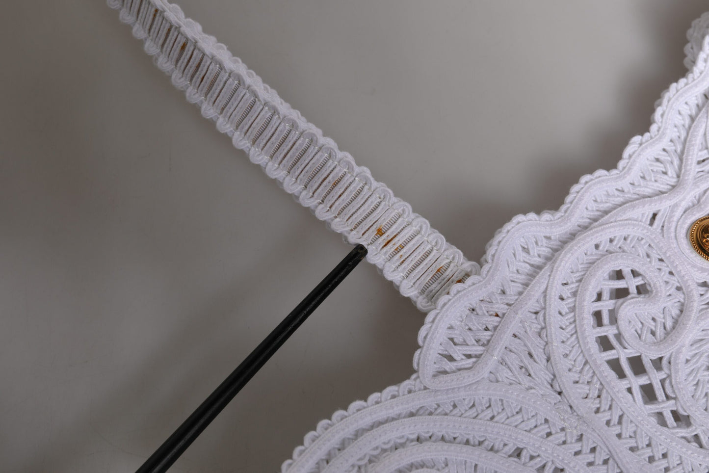 Dolce & Gabbana Weiß Cordonetto Spitze Beatrice Tote Einkaufstasche