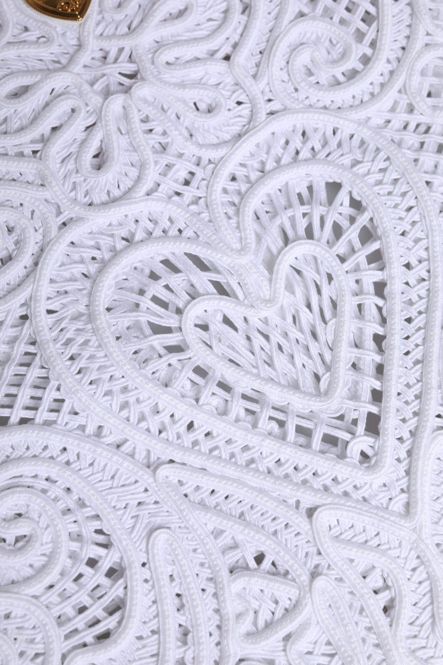 Dolce & Gabbana Weiß Cordonetto Spitze Beatrice Tote Einkaufstasche