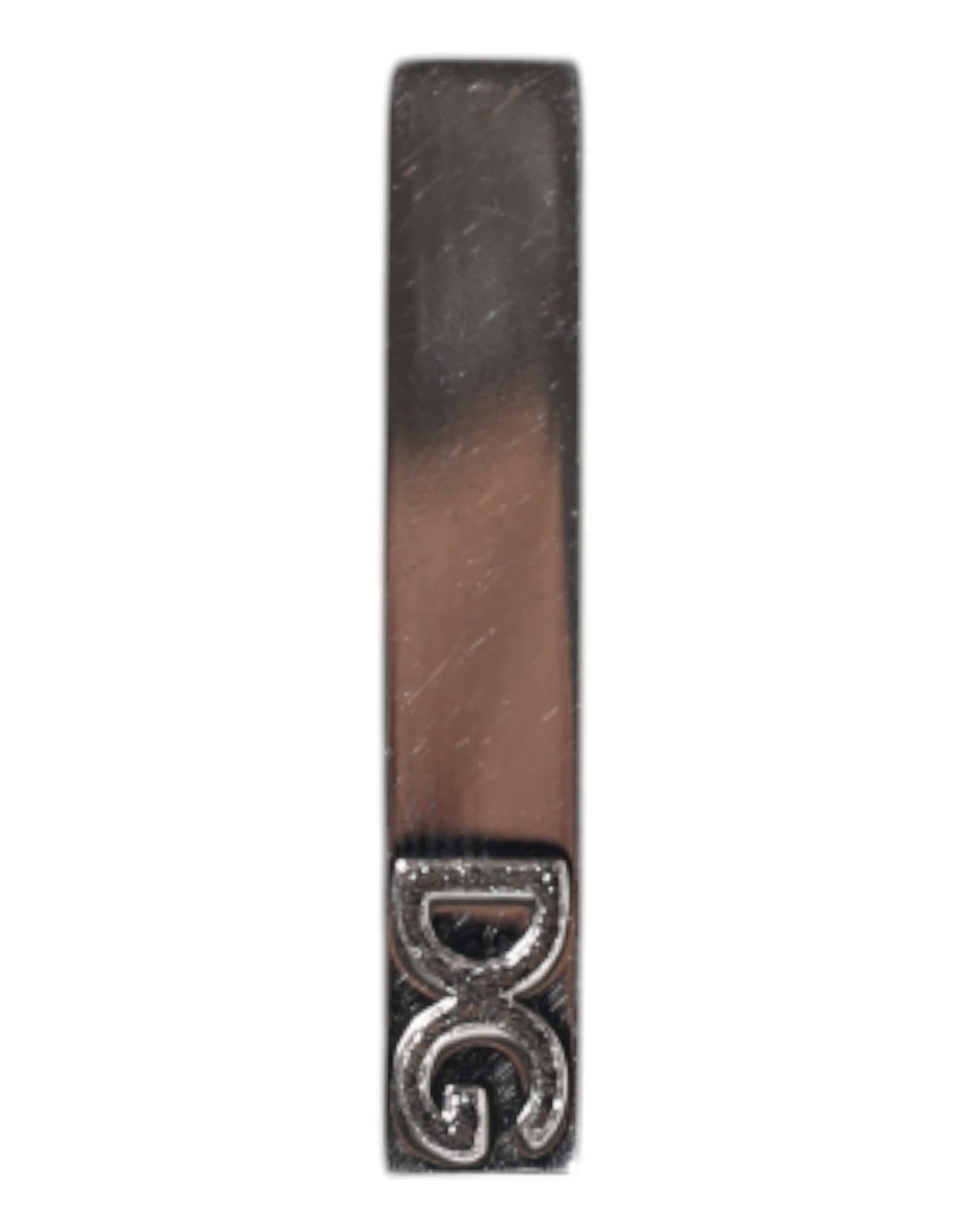 Dolce & Gabbana Silberfarbenes Messing Logo Krawattenklammer Bar