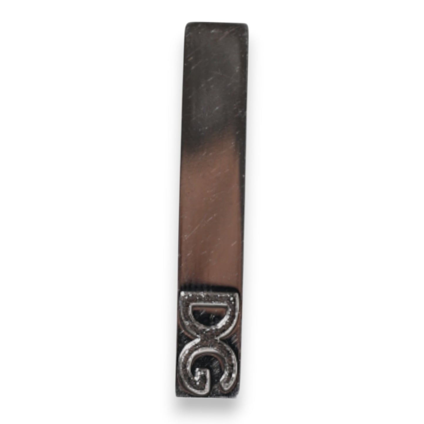 Dolce & Gabbana Silberfarbenes Messing Logo Krawattenklammer Bar