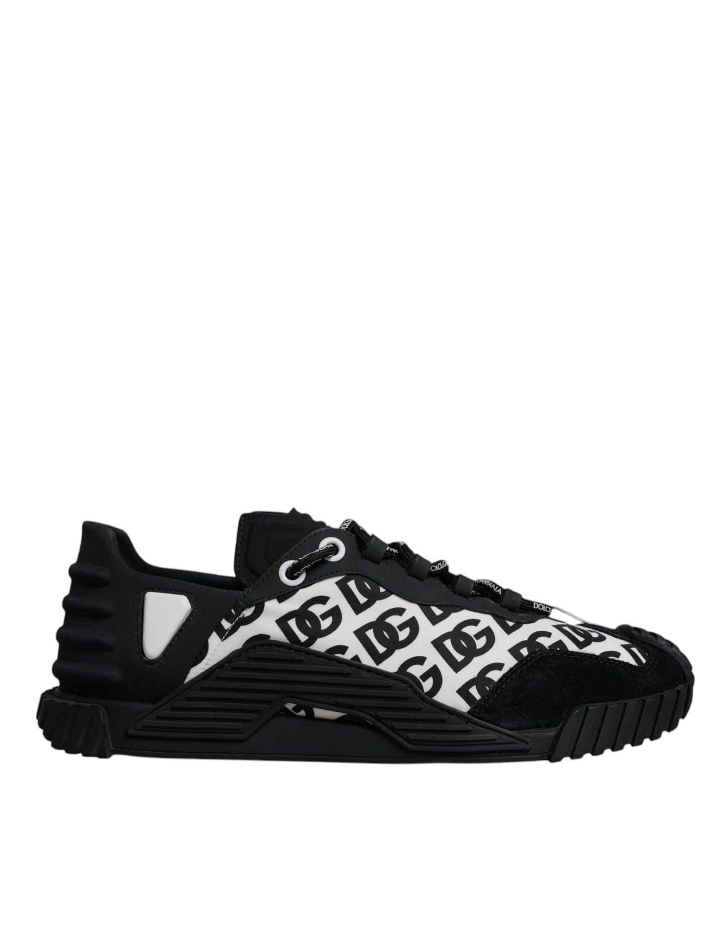 Dolce & Gabbana Schwarz Logo Lace Up Low Top NS1 Turnschuhe Schuhe