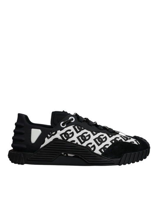 Dolce & Gabbana Schwarz Logo Lace Up Low Top NS1 Turnschuhe Schuhe
