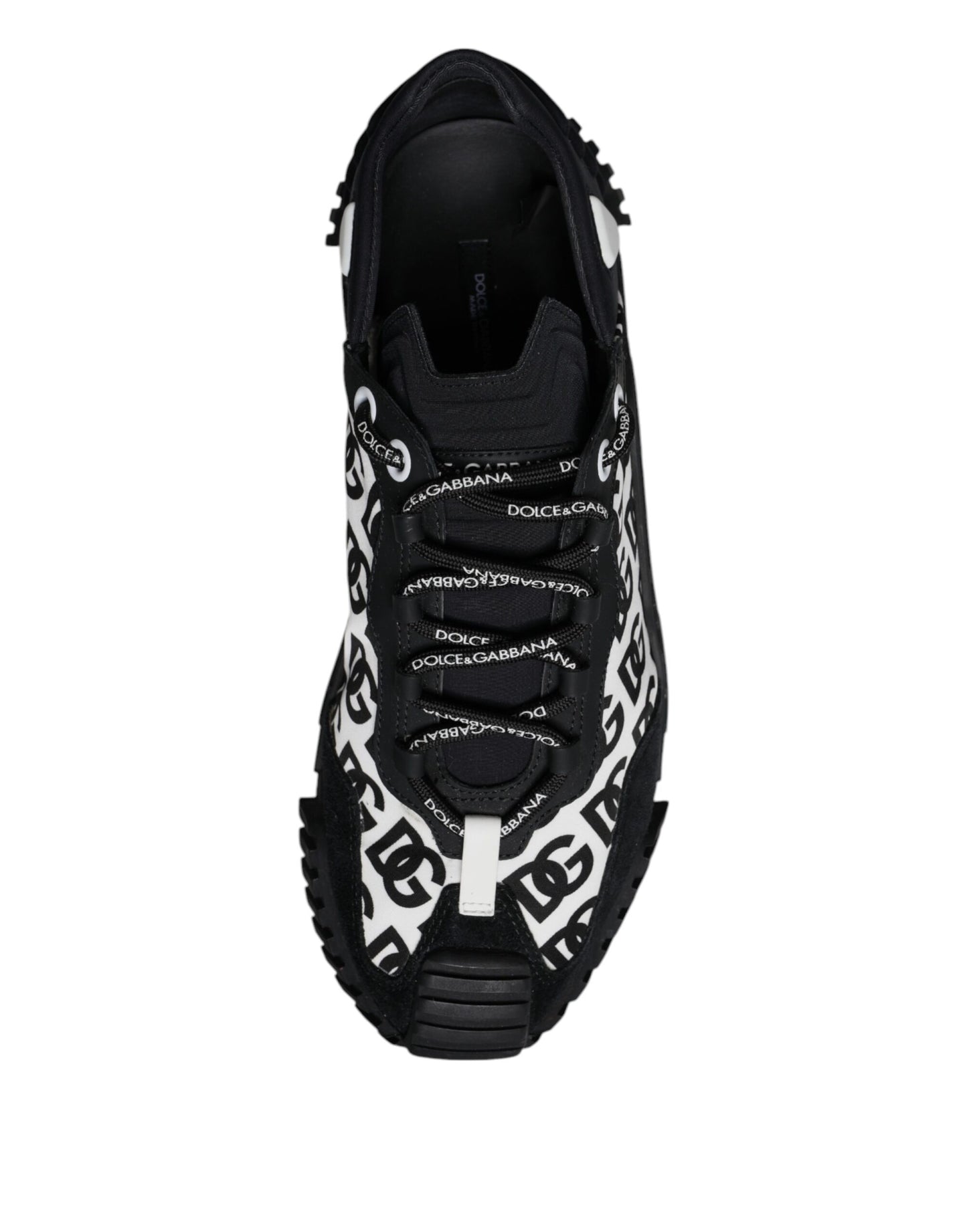 Dolce & Gabbana Schwarz Logo Lace Up Low Top NS1 Turnschuhe Schuhe