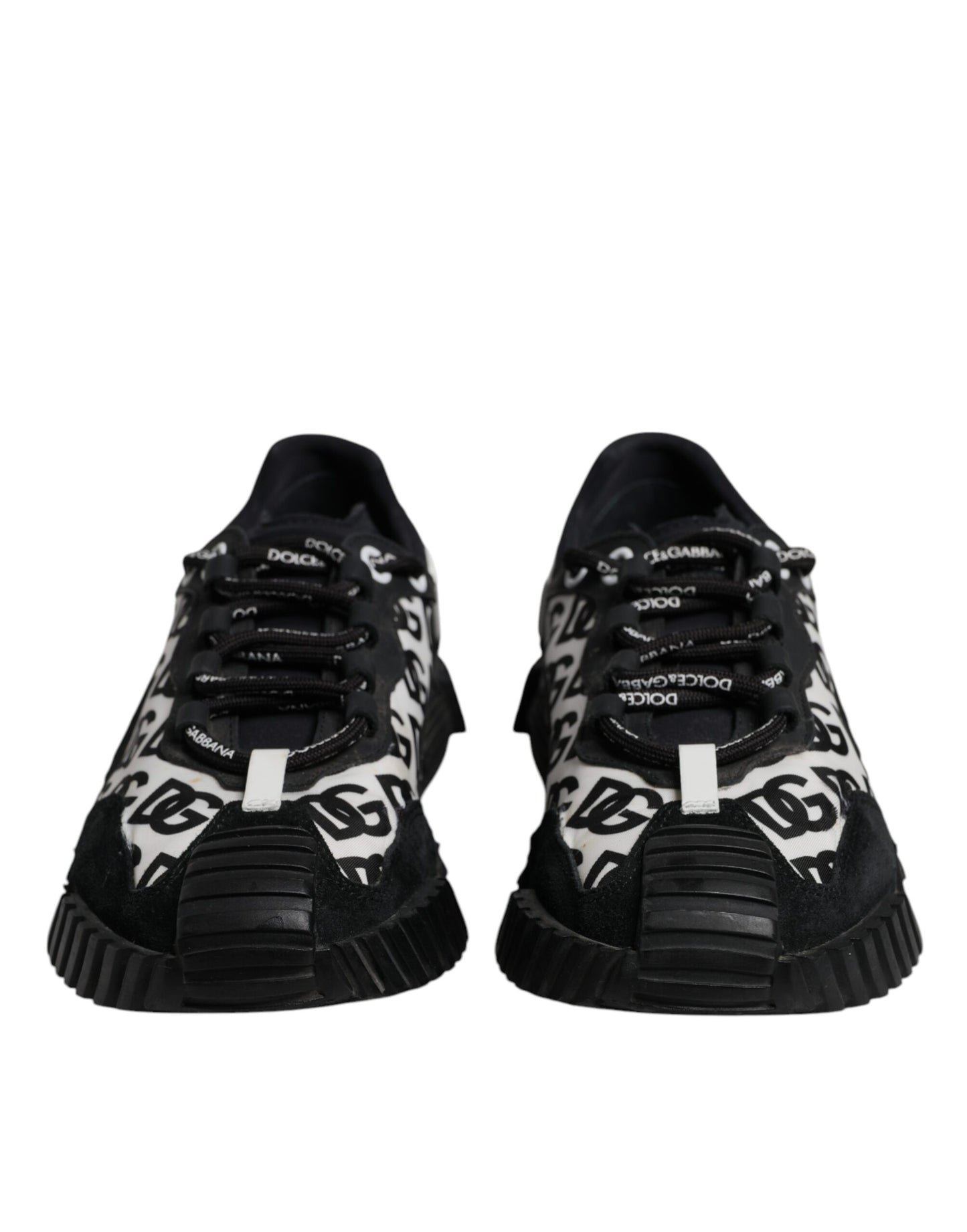 Dolce & Gabbana Schwarz Logo Lace Up Low Top NS1 Turnschuhe Schuhe
