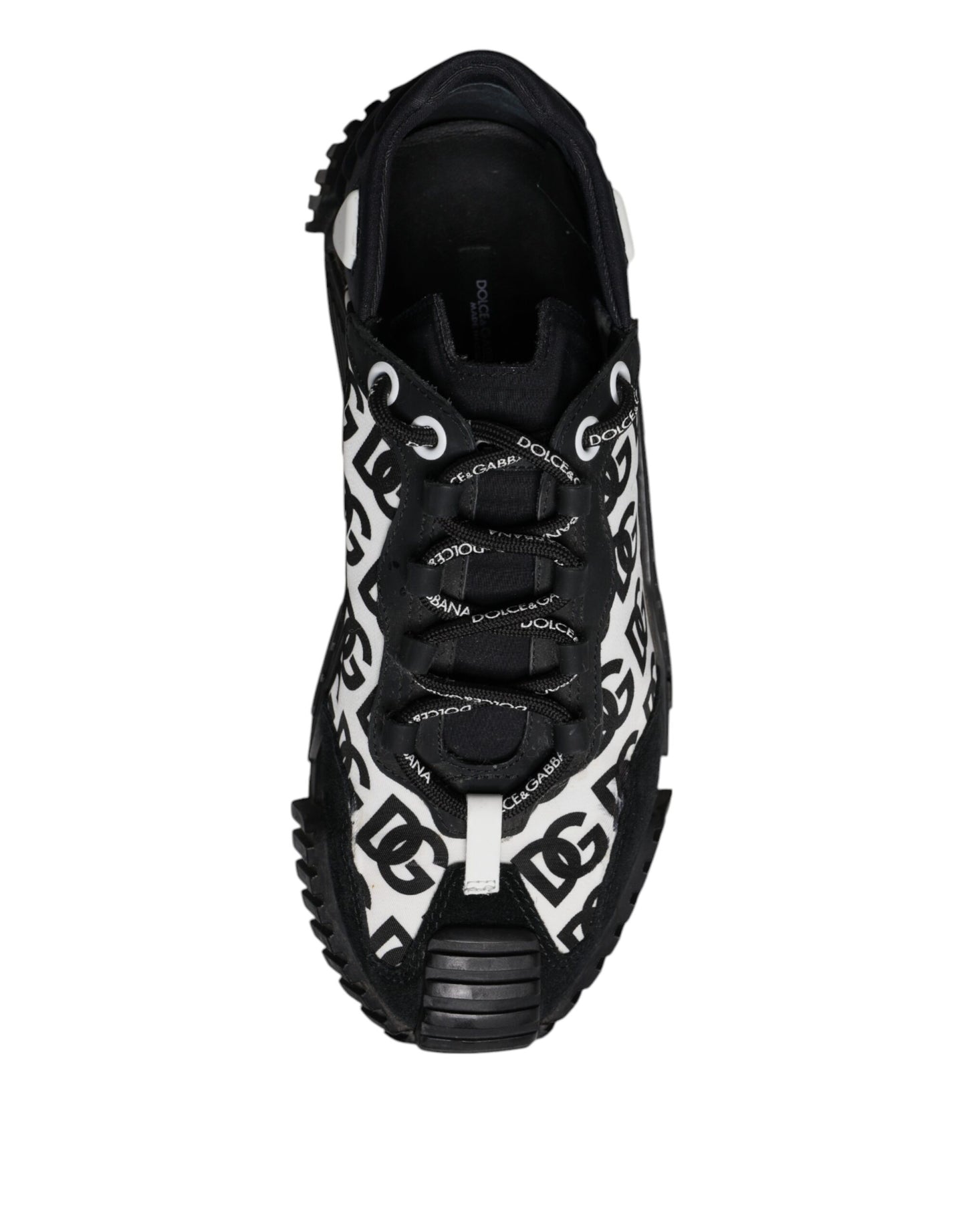 Dolce & Gabbana Schwarz Logo Lace Up Low Top NS1 Turnschuhe Schuhe