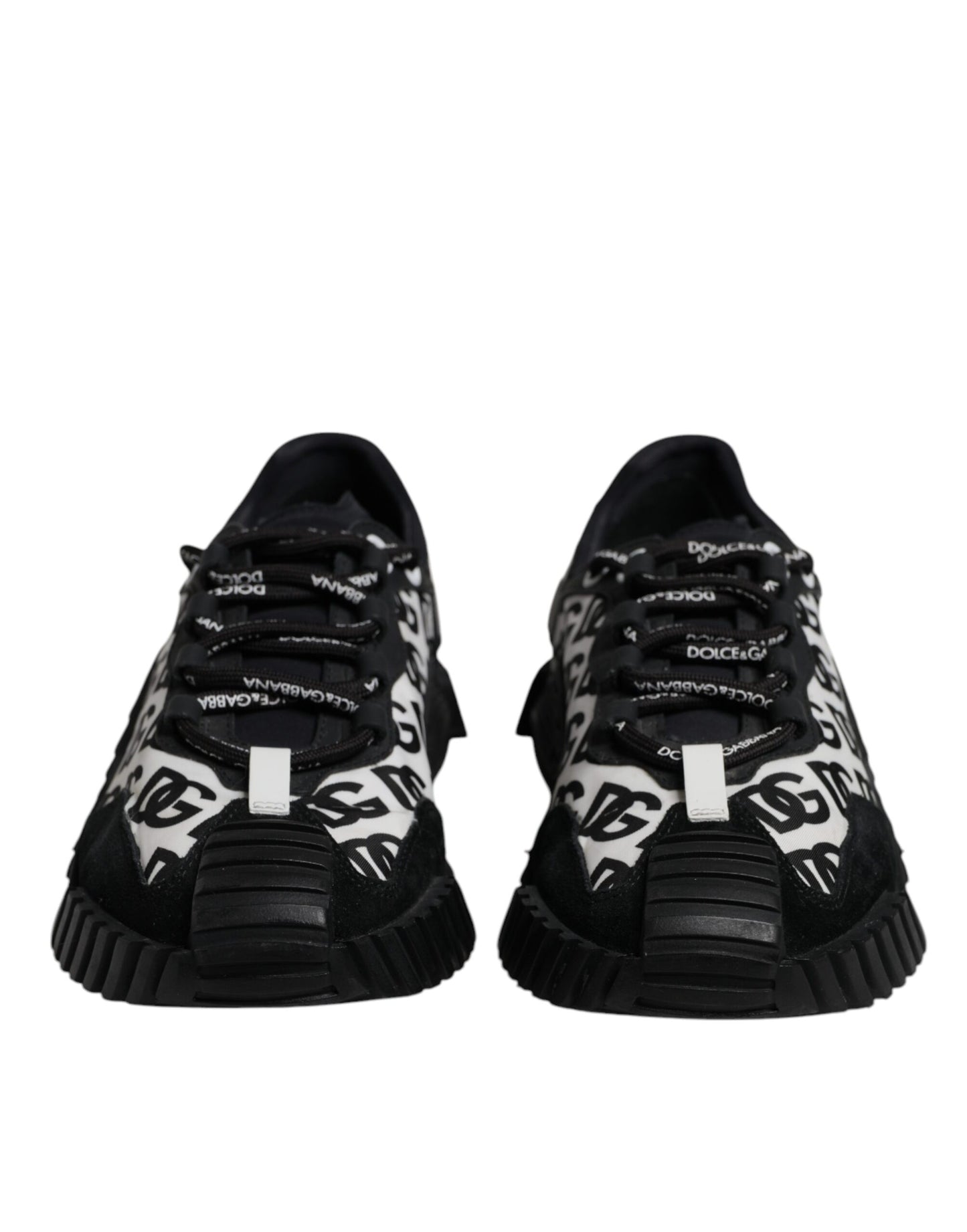 Dolce & Gabbana Schwarz Logo Lace Up Low Top NS1 Turnschuhe Schuhe