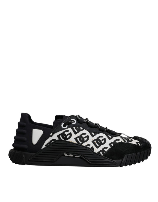 Dolce & Gabbana Schwarz Logo Lace Up Low Top NS1 Turnschuhe Schuhe