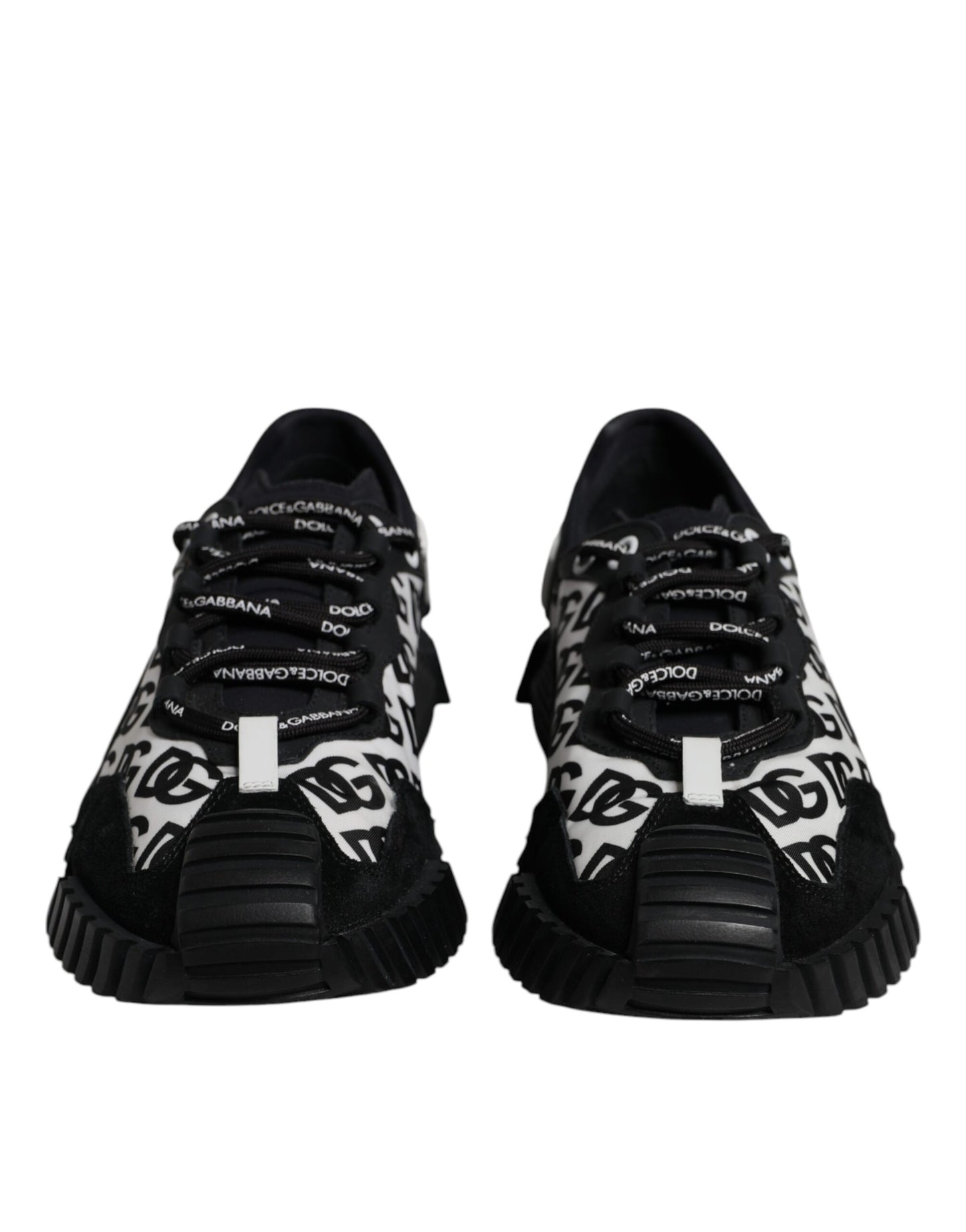 Dolce & Gabbana Schwarz Logo Lace Up Low Top NS1 Turnschuhe Schuhe