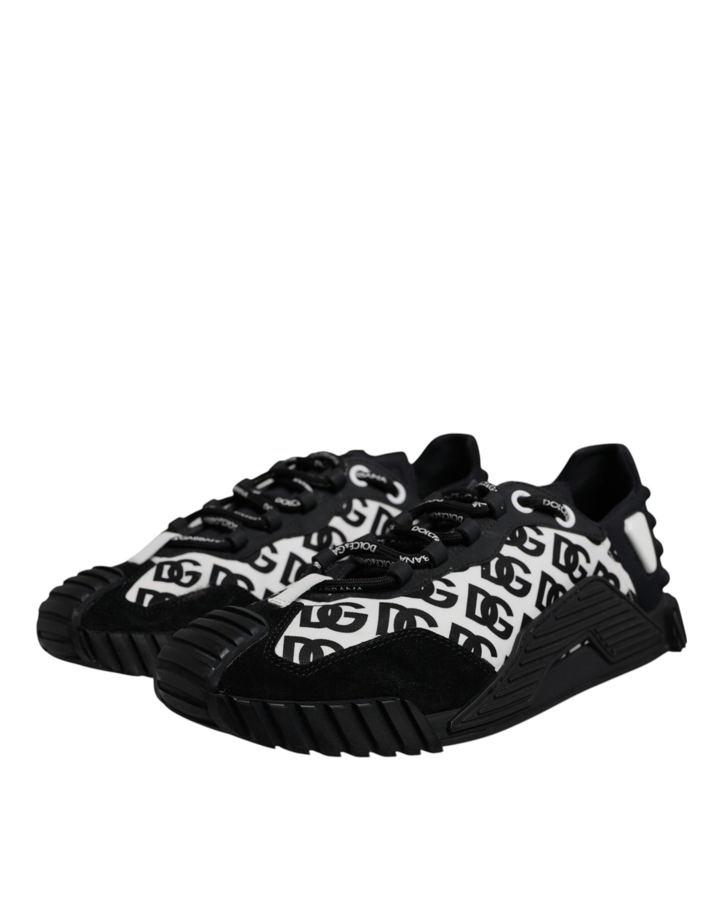 Dolce & Gabbana Schwarz Logo Lace Up Low Top NS1 Turnschuhe Schuhe