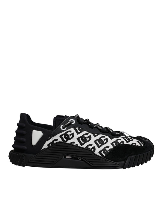 Dolce & Gabbana Schwarz Logo Lace Up Low Top NS1 Turnschuhe Schuhe