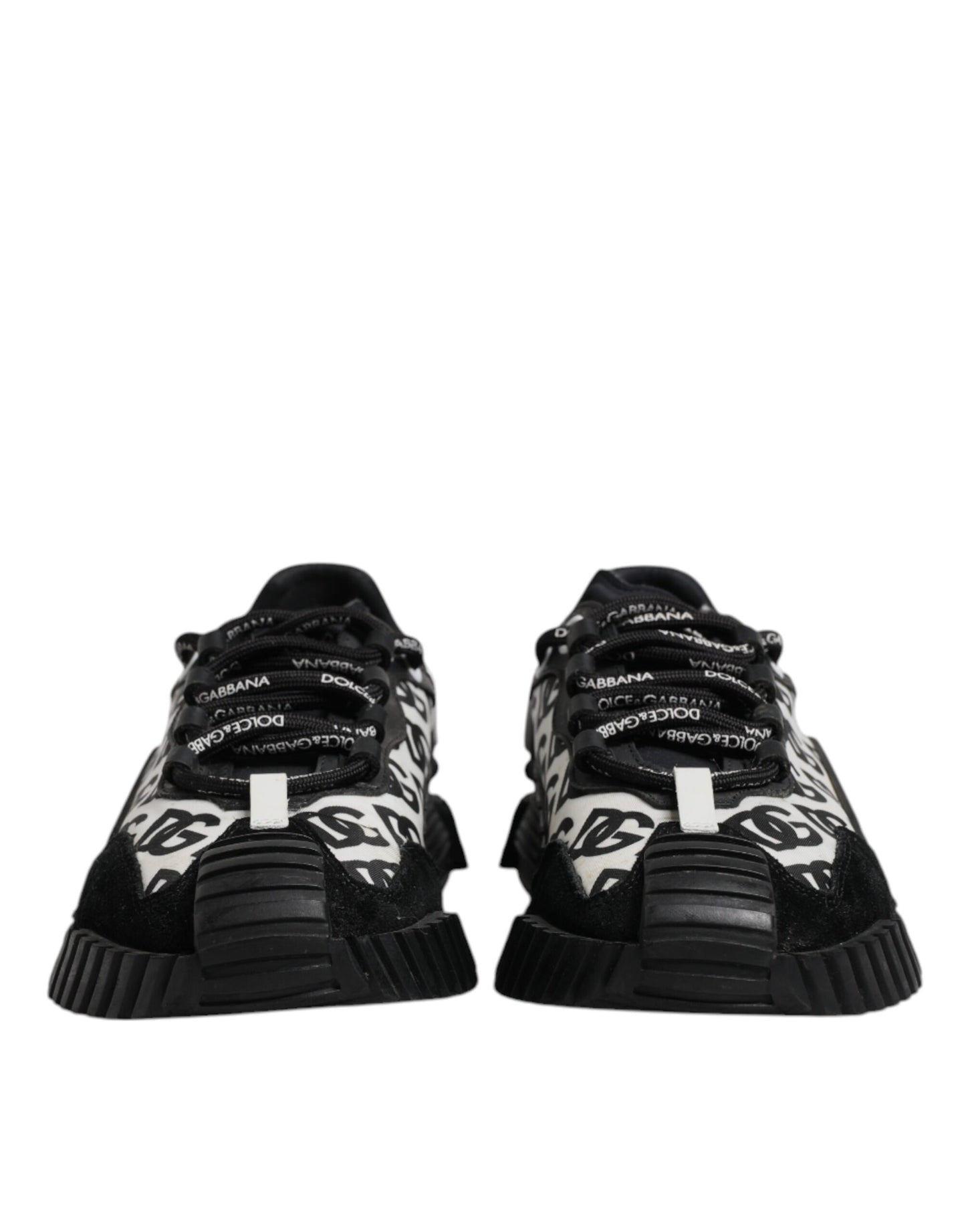 Dolce & Gabbana Schwarz Logo Lace Up Low Top NS1 Turnschuhe Schuhe