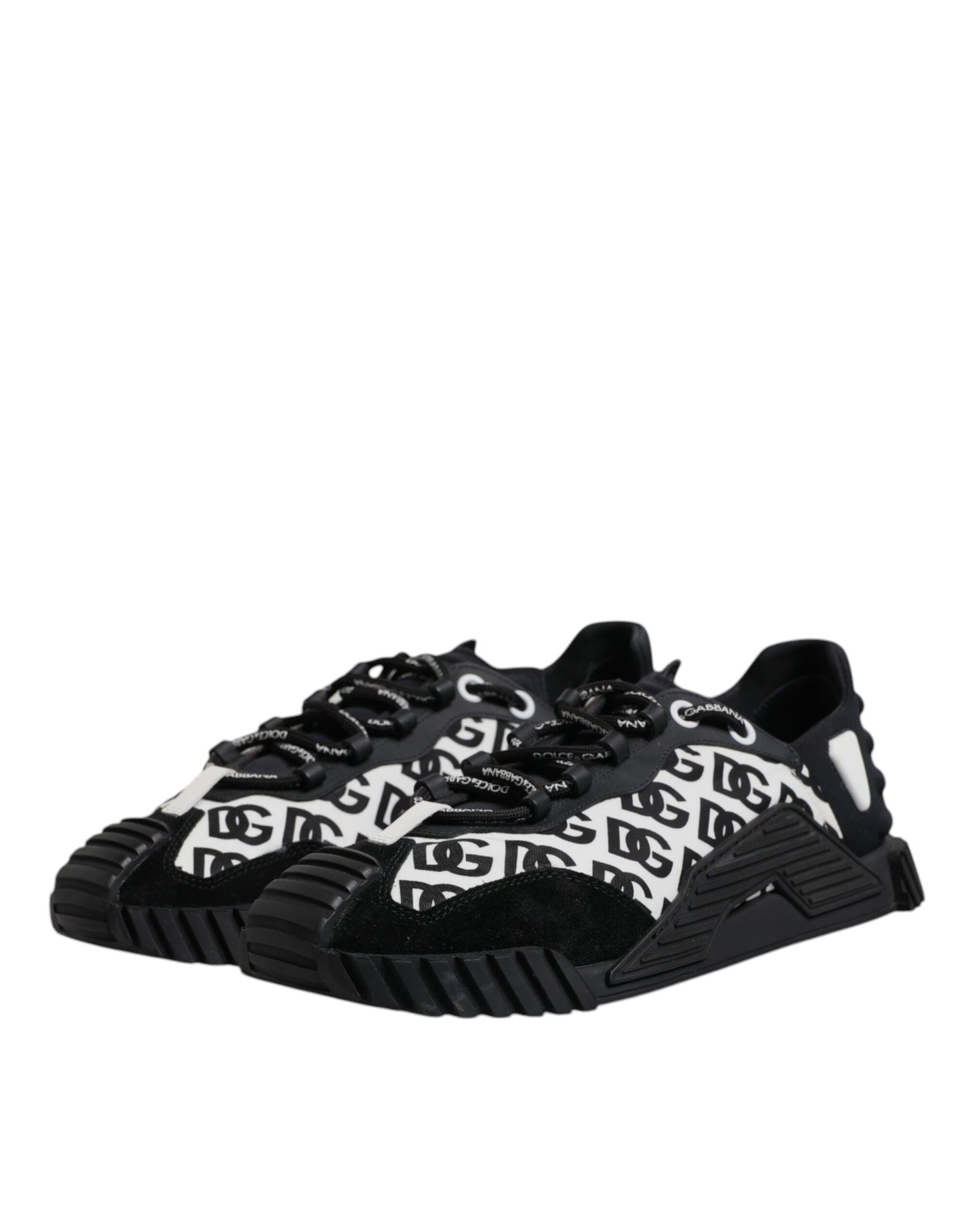 Dolce & Gabbana Schwarz Logo Lace Up Low Top NS1 Turnschuhe Schuhe