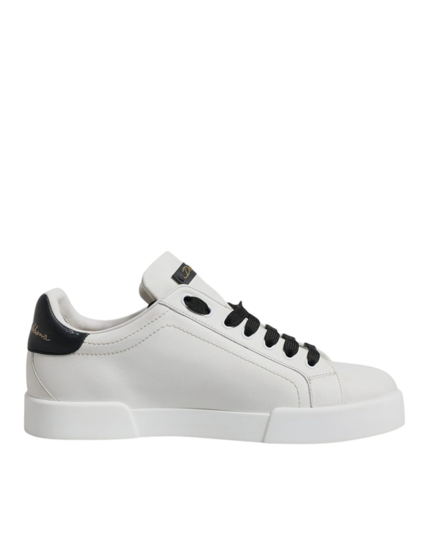 Dolce & Gabbana Weißes Leder DG Logo Low Top Sneakers Schuhe