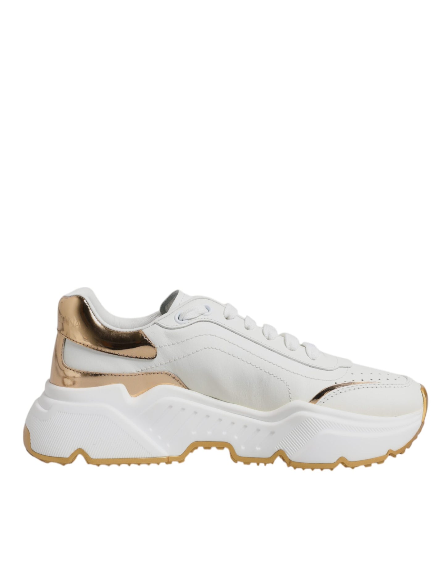 Dolce & Gabbana Weiß Gold Daymaster Low Top Turnschuhe Schuhe