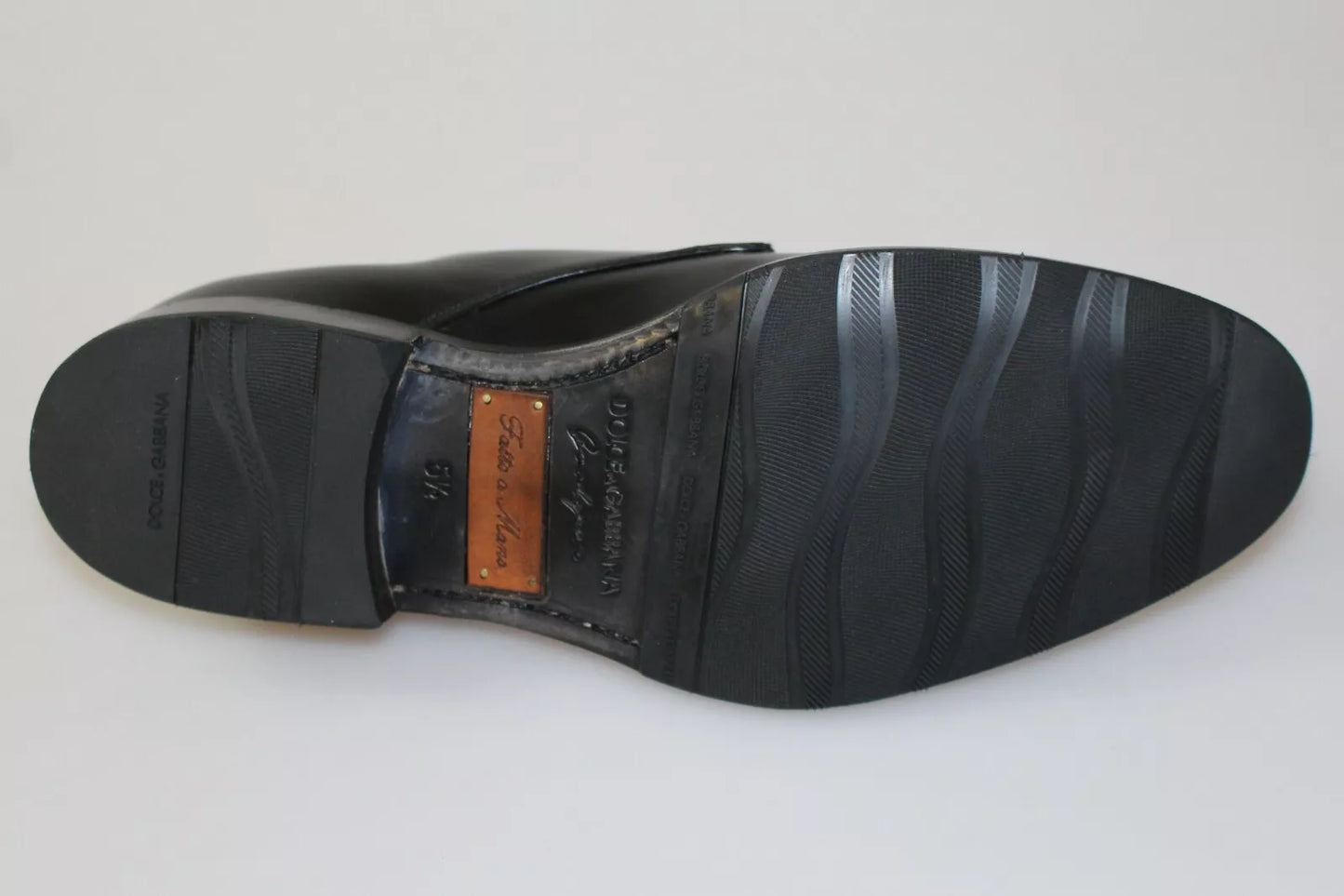 Dolce & Gabbana Schwarzes Leder SARTORIA Handgefertigte Schuhe