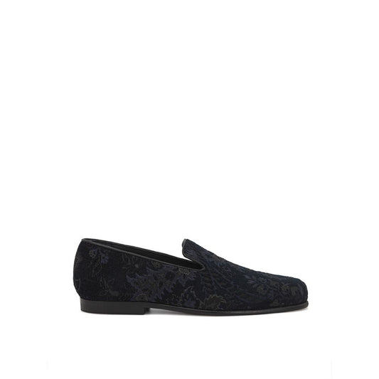 Etro Blaue Leder-Slipper