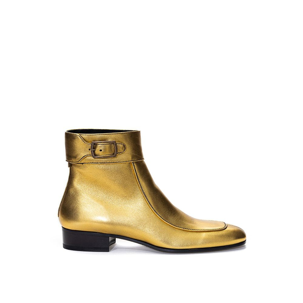 Saint Laurent Goldene Leder-Stiefeletten