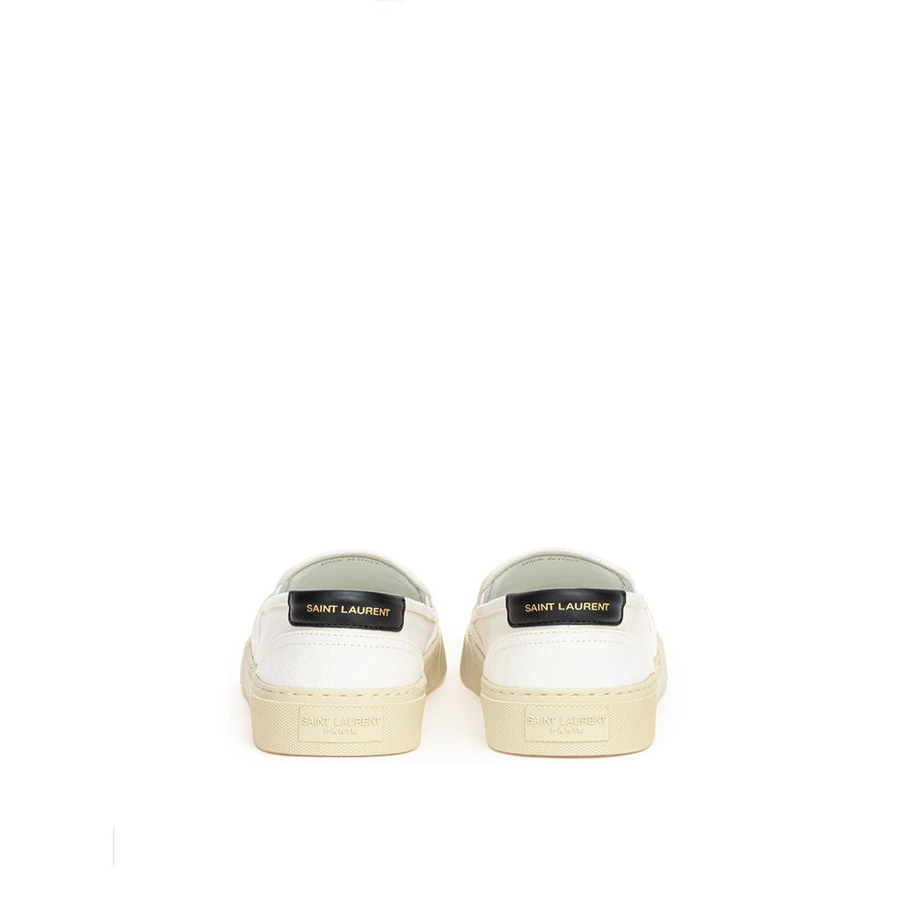 Saint Laurent Weiße Low-Top Sneaker aus Baumwolle