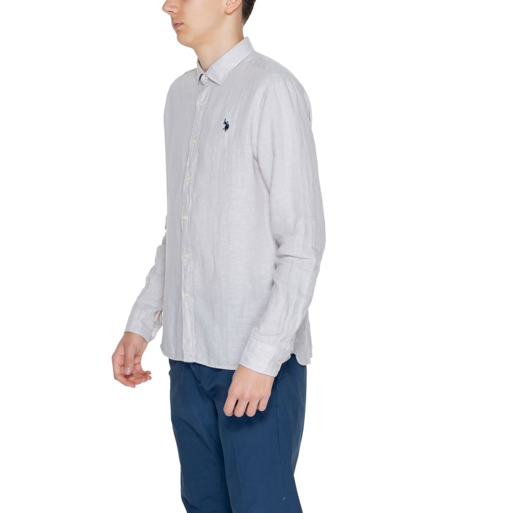 U.S. POLO ASSN. Beigefarbenes Leinen-Hemd