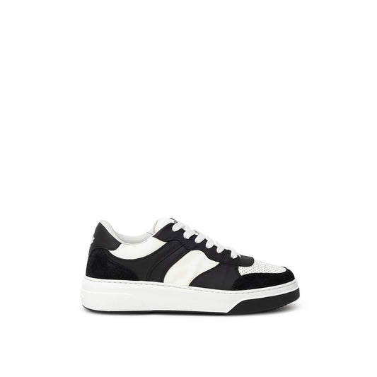 Dsquared² Schwarzer und weißer Leder-Sneaker