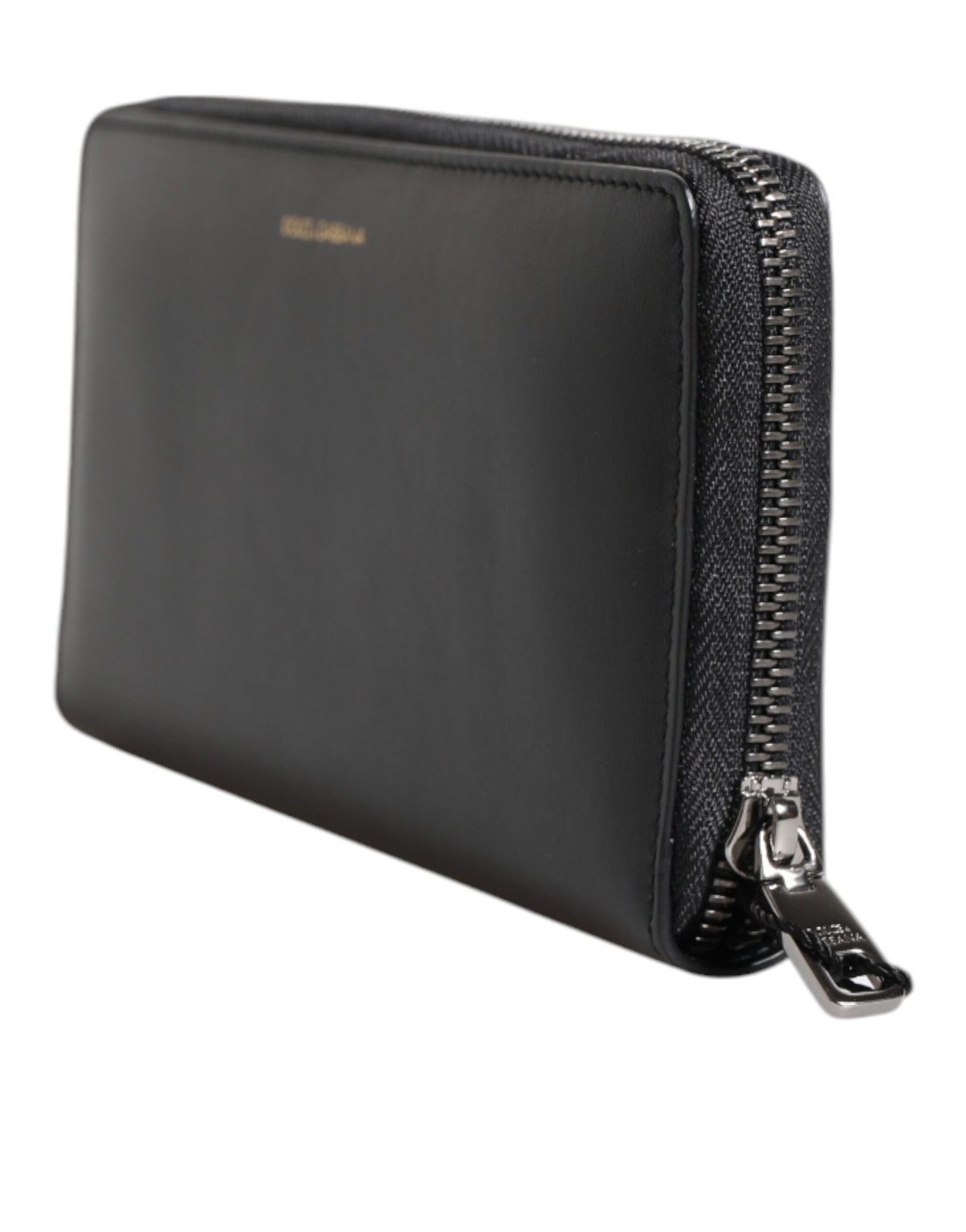 Dolce & Gabbana Schwarz-Blau Exotisches Leder Geprägte Kontinental Brieftasche