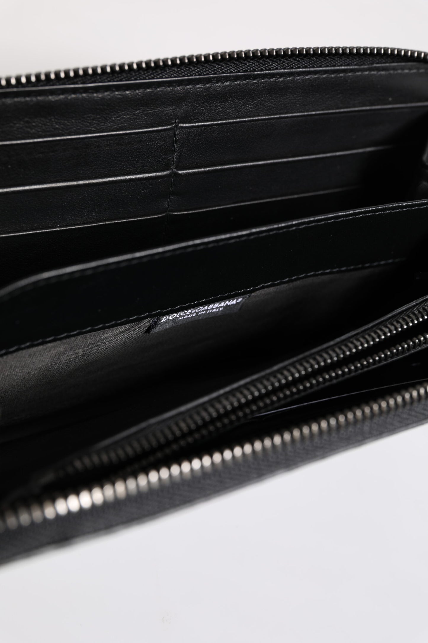 Dolce & Gabbana Schwarz-Blau Exotisches Leder Geprägte Kontinental Brieftasche