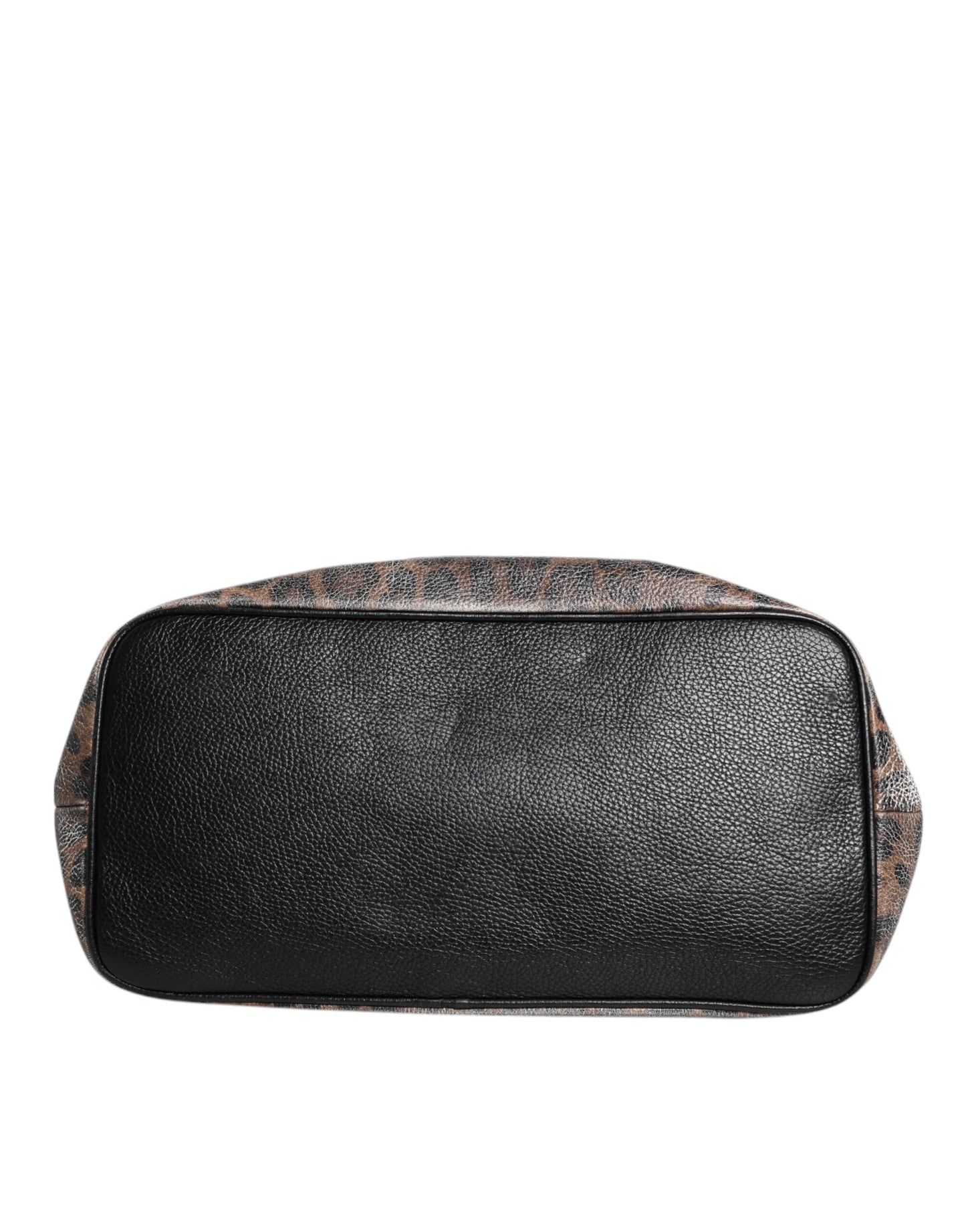 Dolce & Gabbana Braune Leopardentasche BEATRICE Leder mit Logo-Plakette Tote Bag