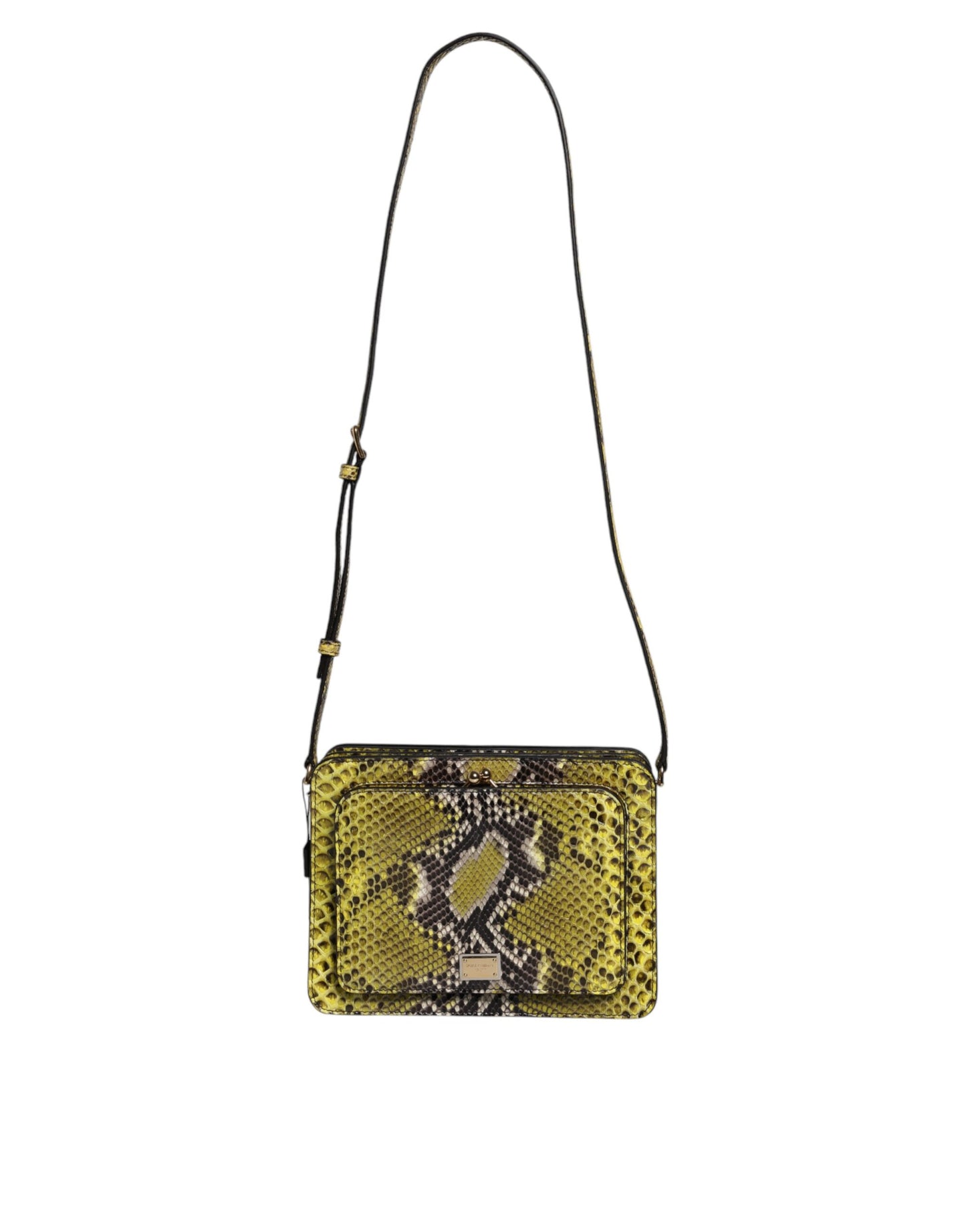 Dolce & Gabbana Grüne Exotenleder DG Plaque Crossbody Clutch Tasche