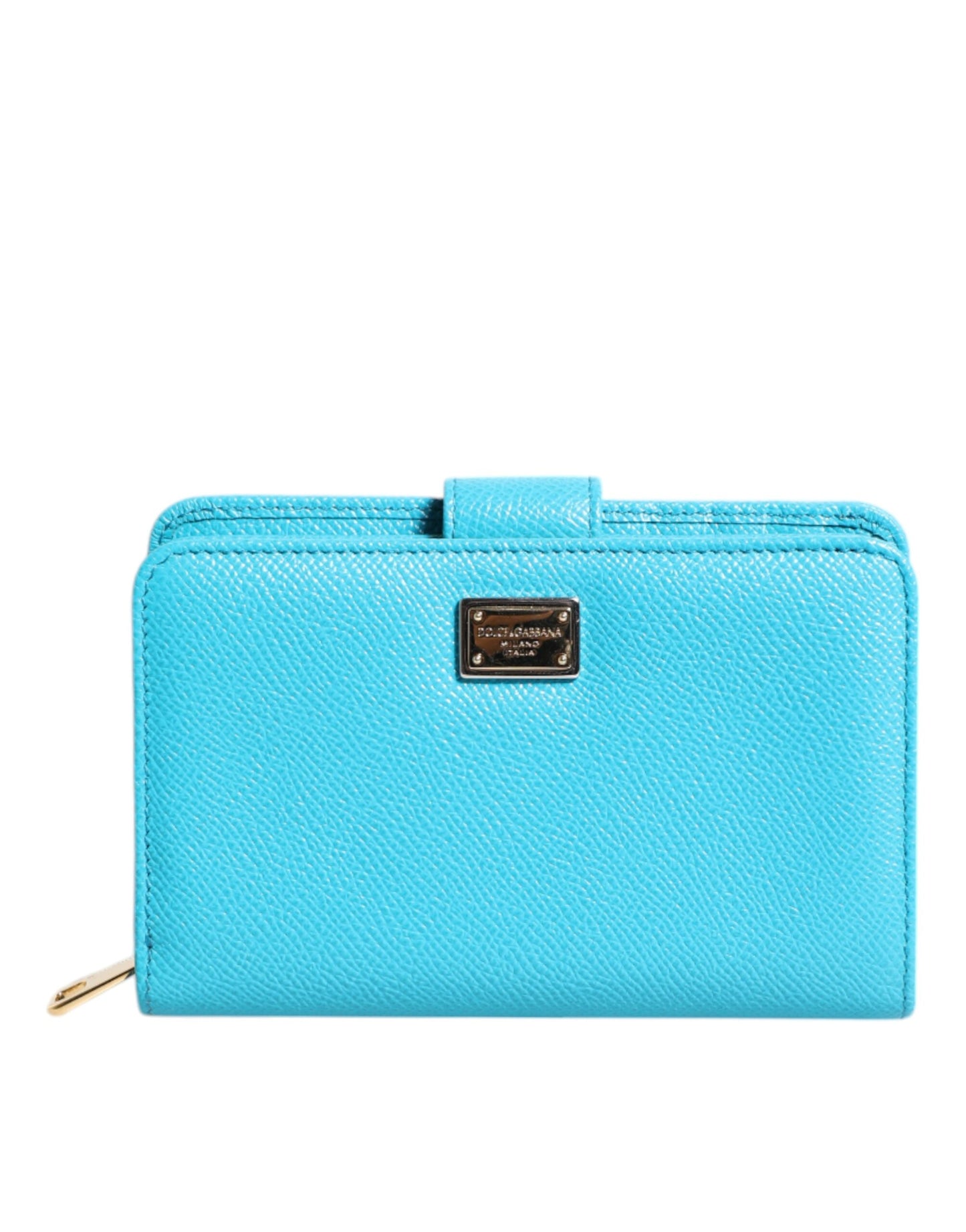 Dolce & Gabbana Hellblaue Leder Bifold Continental Clutch Geldbörse