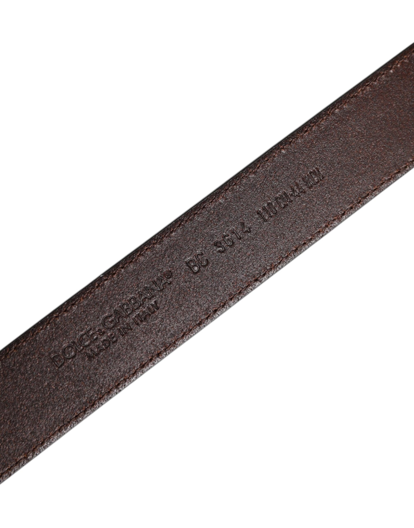 Dolce & Gabbana Brauner Ledergürtel mit silberner Metallschnalle