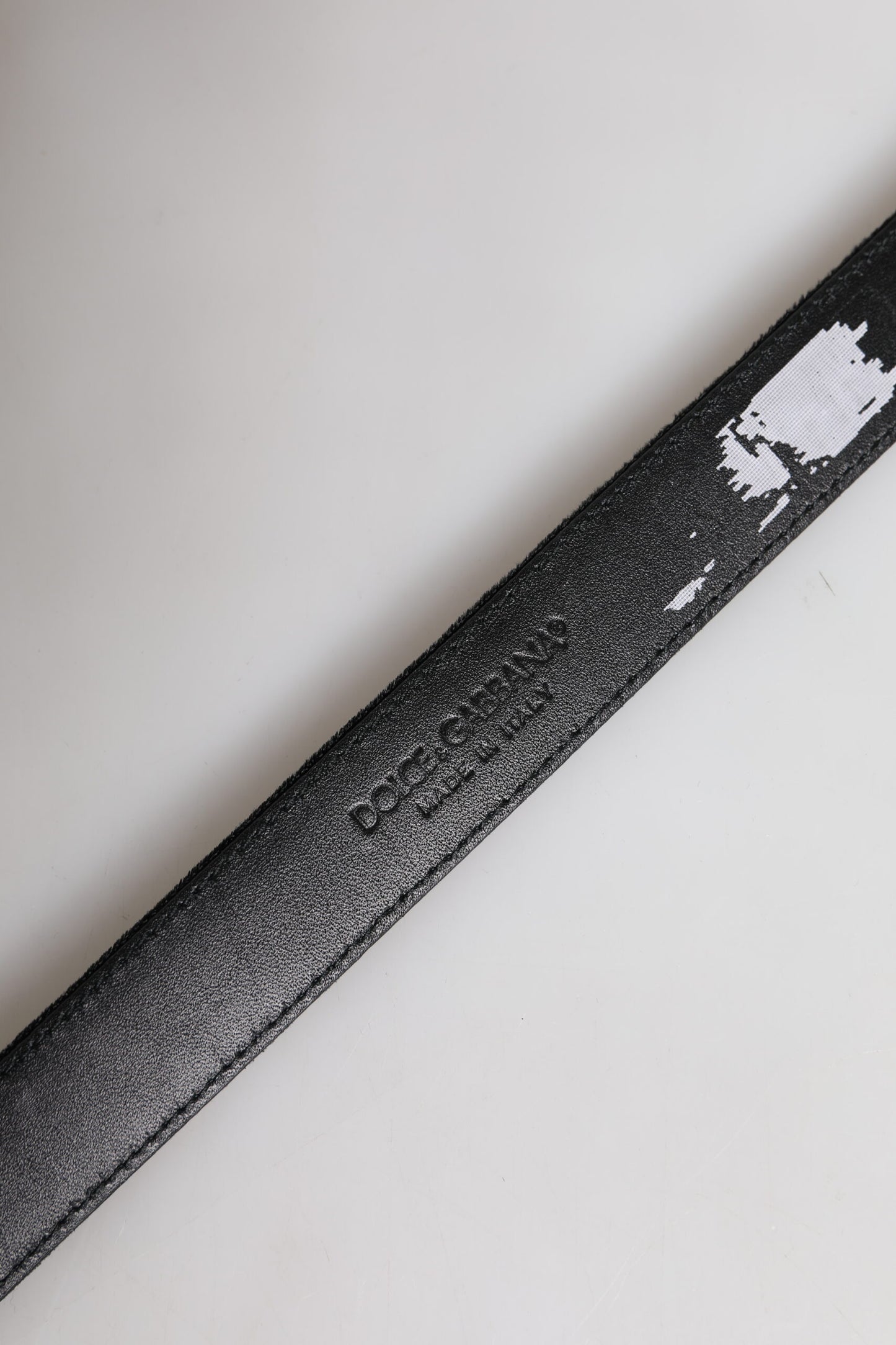 Dolce & Gabbana Schwarzer Leder Metallschnalle Klassischer Gürtel