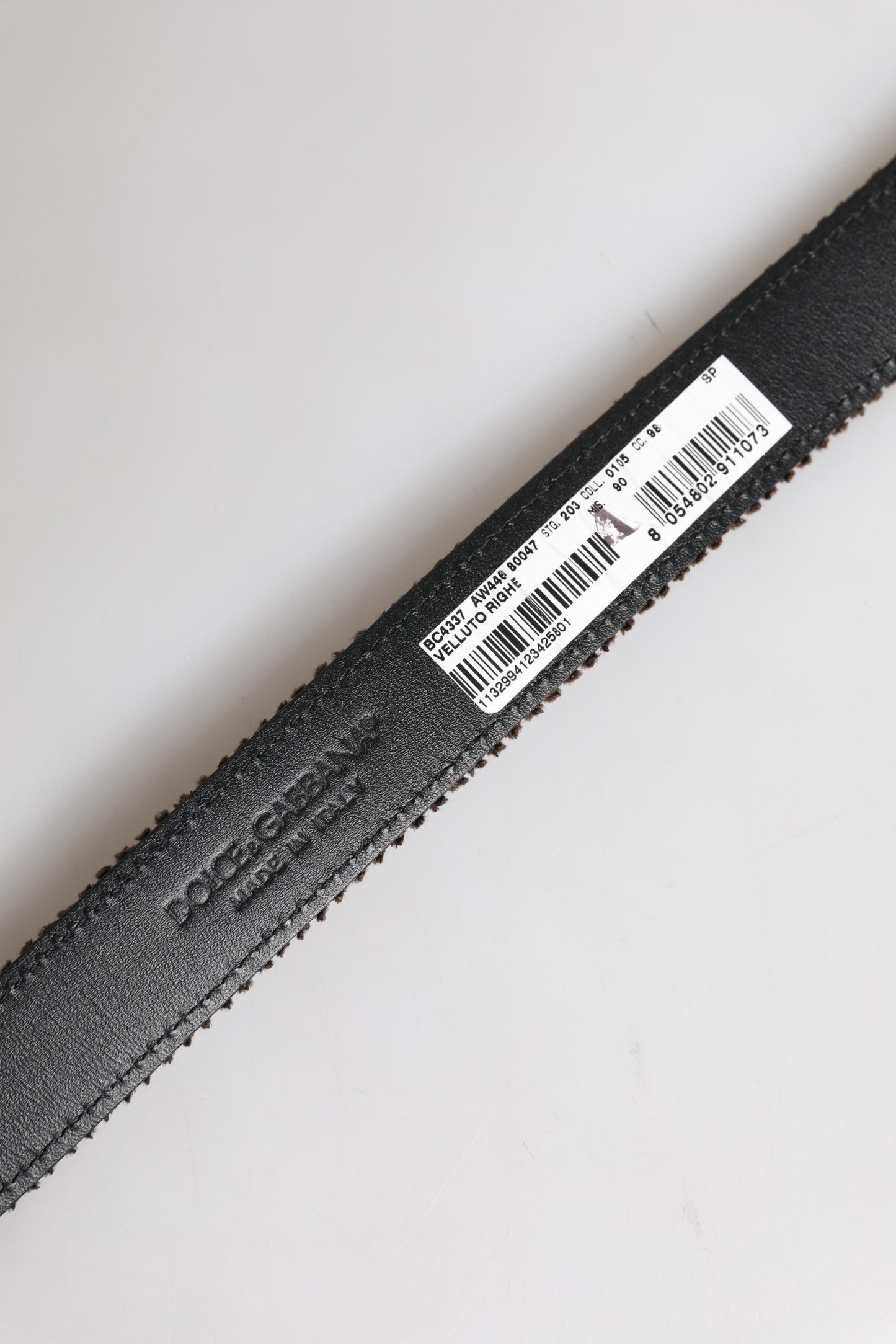 Dolce & Gabbana Brauner Samt Metallschnalle Klassischer Gürtel