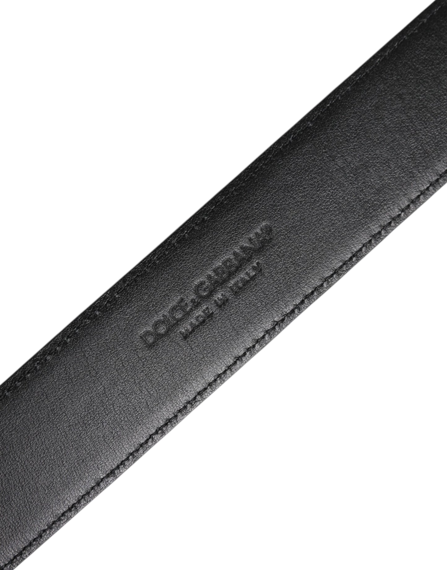 Dolce & Gabbana Schwarzer Leder Metallschnalle Klassischer Gürtel