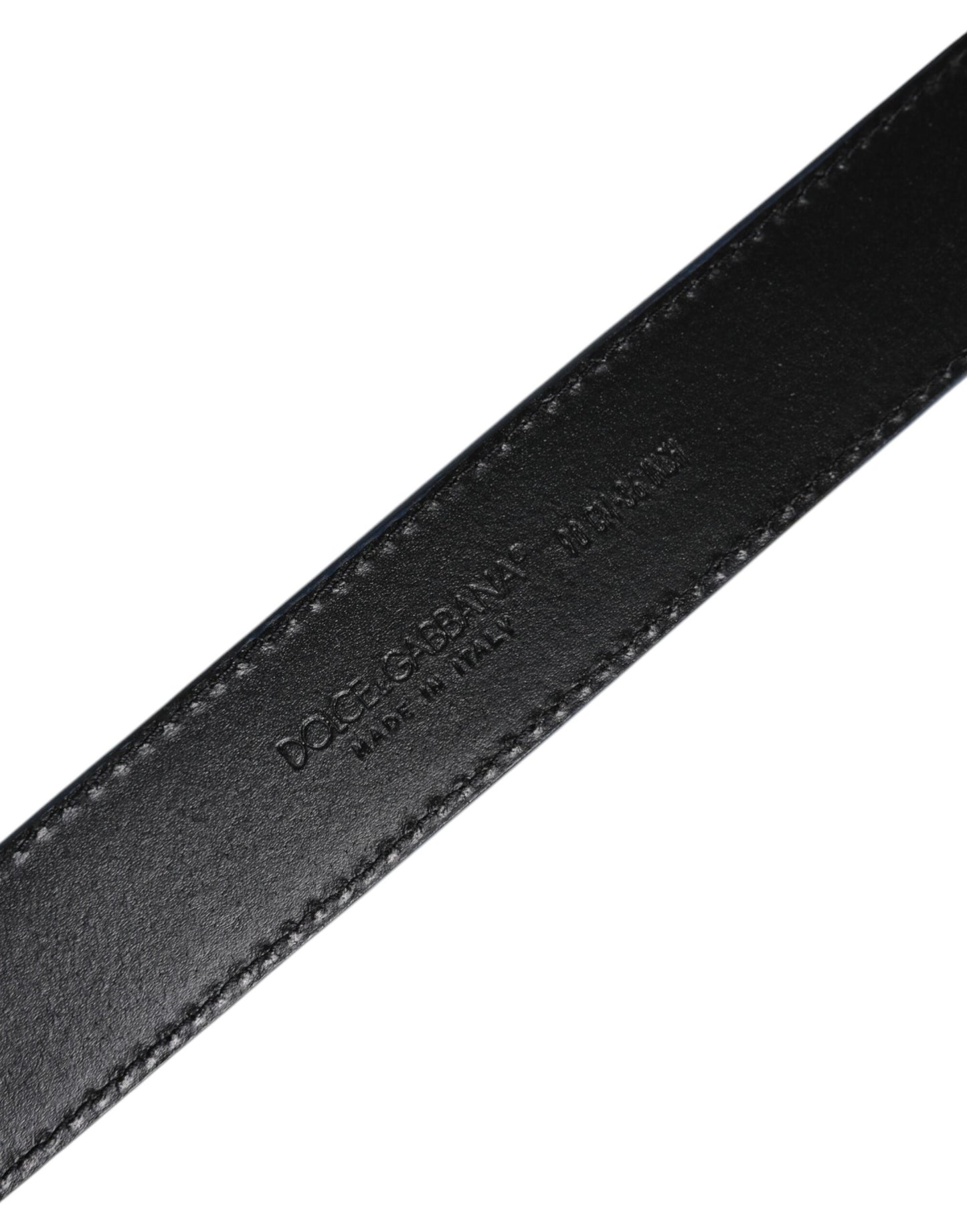 Dolce & Gabbana Blau Beige Leder gewebt Metallschnalle Gürtel