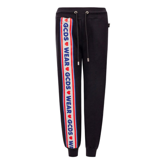 GCDS Schwarze Baumwoll-Jogger Workout-Hose