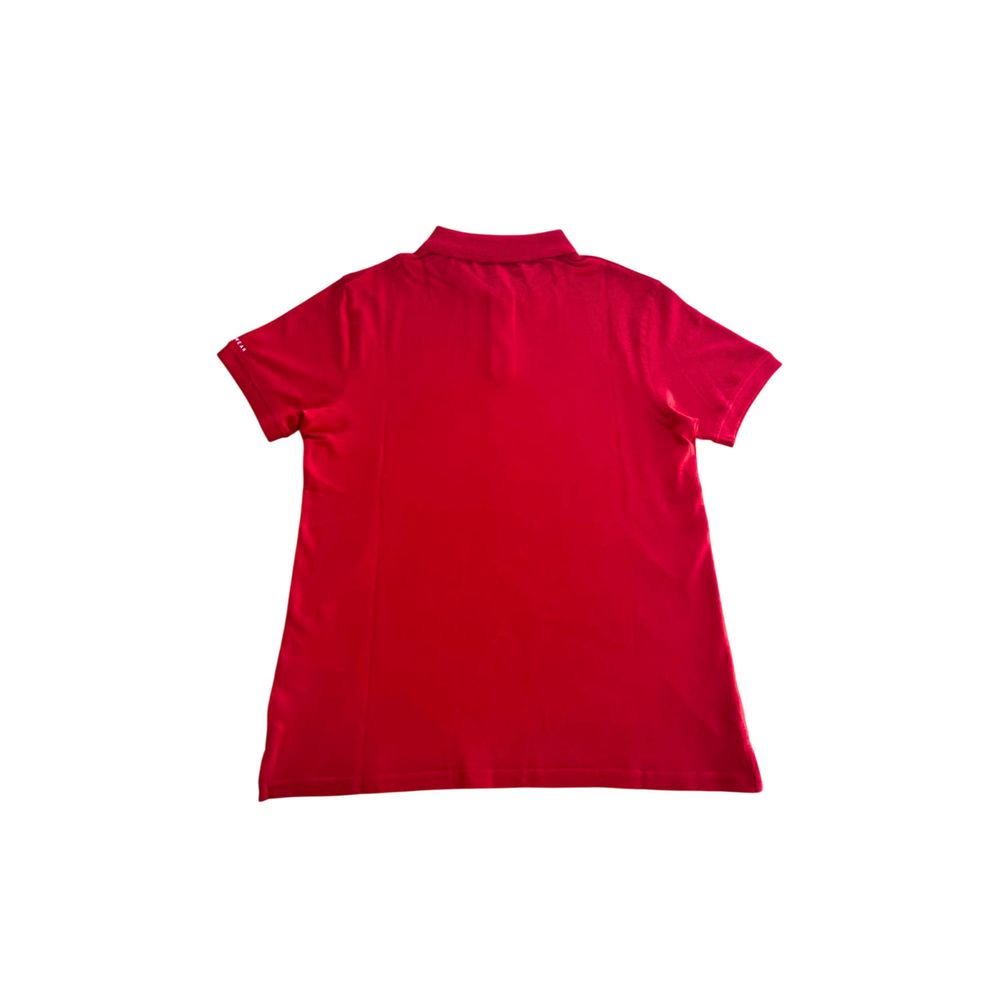 Trussardi Beachwear Rotes Baumwoll-Poloshirt für Männer