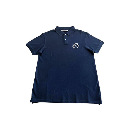 Trussardi Beachwear Blaues Baumwoll-Poloshirt für Männer