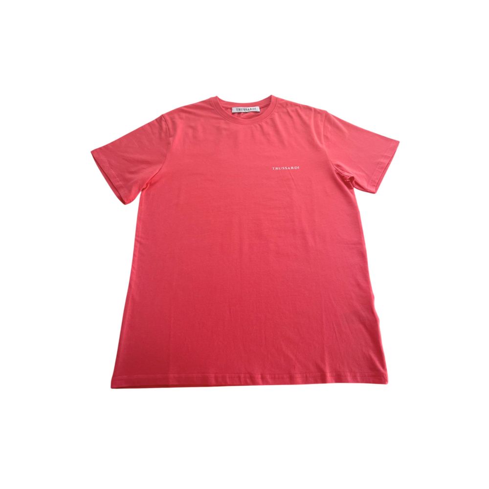 Trussardi Beachwear Rotes Baumwoll-T-Shirt für Männer