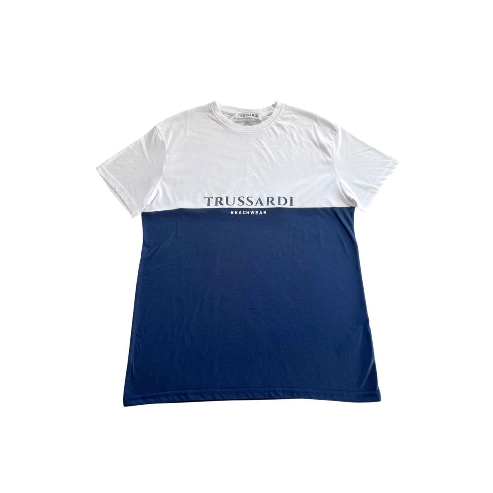 Trussardi Beachwear Blaues Polyester Herren T-Shirt