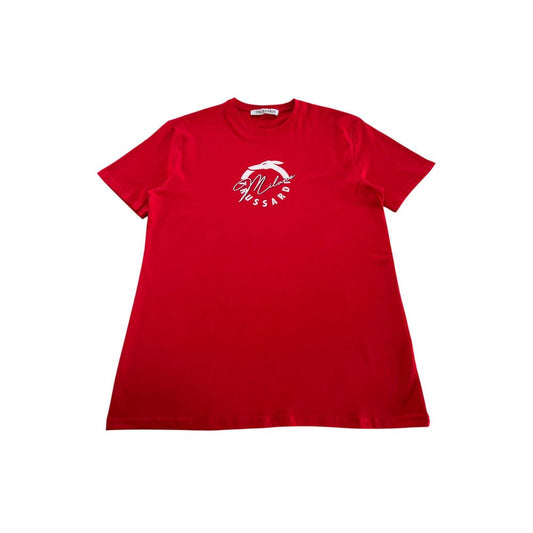 Trussardi Beachwear Rotes Baumwolle Männer T-Shirt