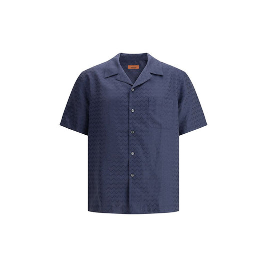 Missoni Bowling-Shirt mit glänzendem Zickzack-Muster