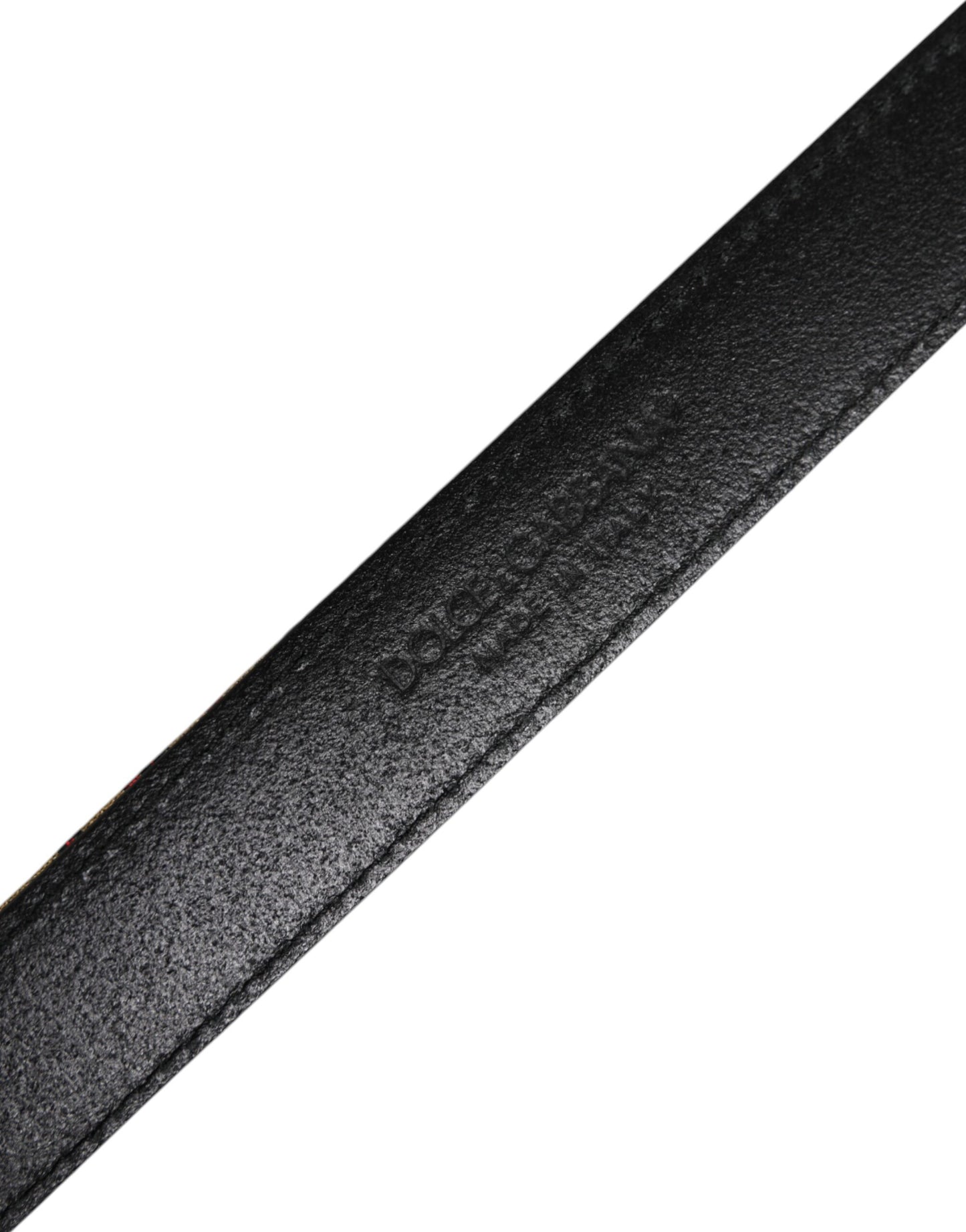 Dolce & Gabbana Gold Floral Jacquard Leder Metallschnalle Gürtel