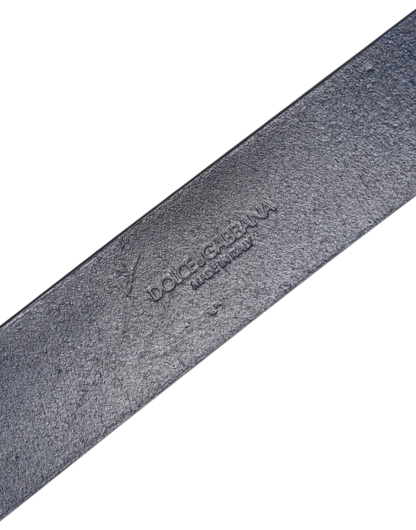 Dolce & Gabbana Blauer Leder Gürtel mit klassischer Metall-Logo-Schnalle