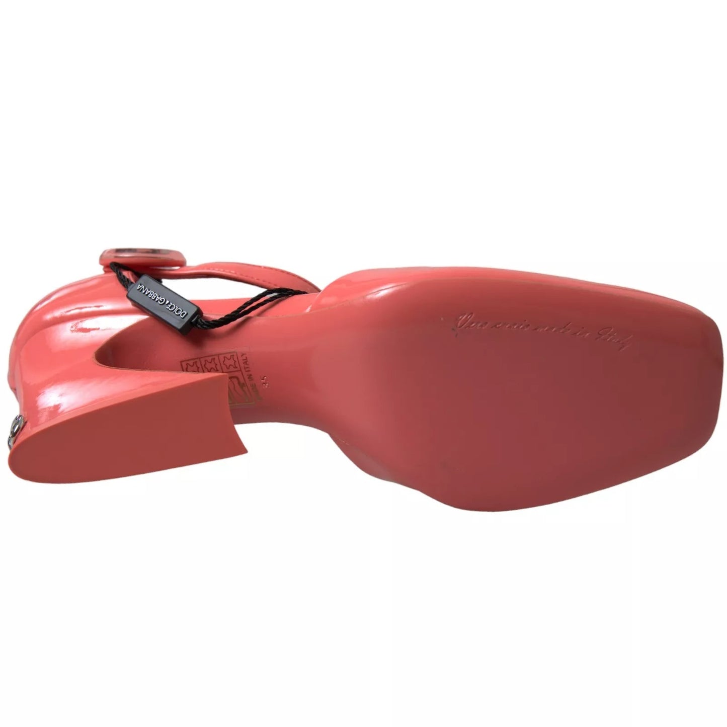 Dolce & Gabbana Pfirsich Leder Knöchel Strap Heels Sandalen Schuhe